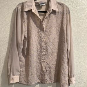 Sheer Button Down With Sequin Details